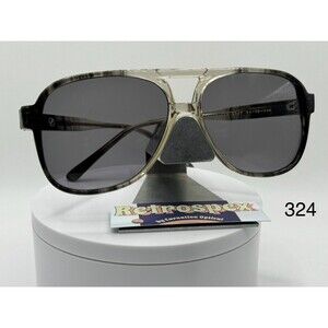 Vintage Oversize Sunglasses NOS Double Bar Grey Lens Sportflex 5 Retro Glasses